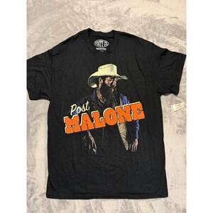 Posty Co Post Malone T-Shirt Mens Medium Black Cowboy Graphic Concert Tee 2024